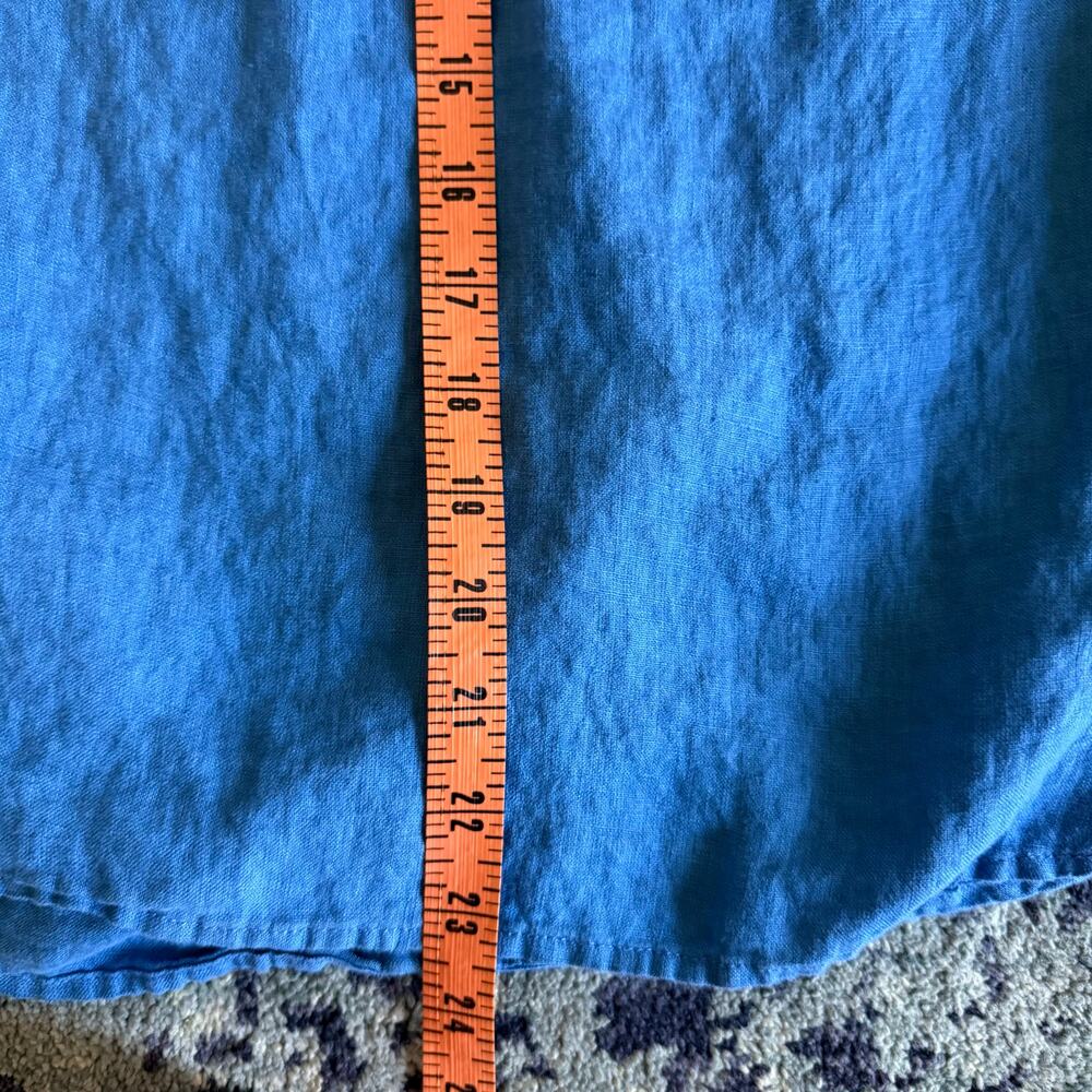 J. Jill Blue Peasant-Style Linen Blouse - Picture 11 of 11